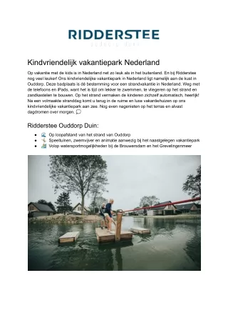 Ridderstee - Kindvriendelijk vakantiepark Nederland