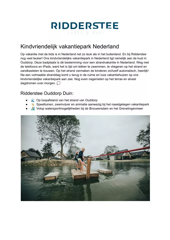 kindvriendelijk vakantiepark nederland