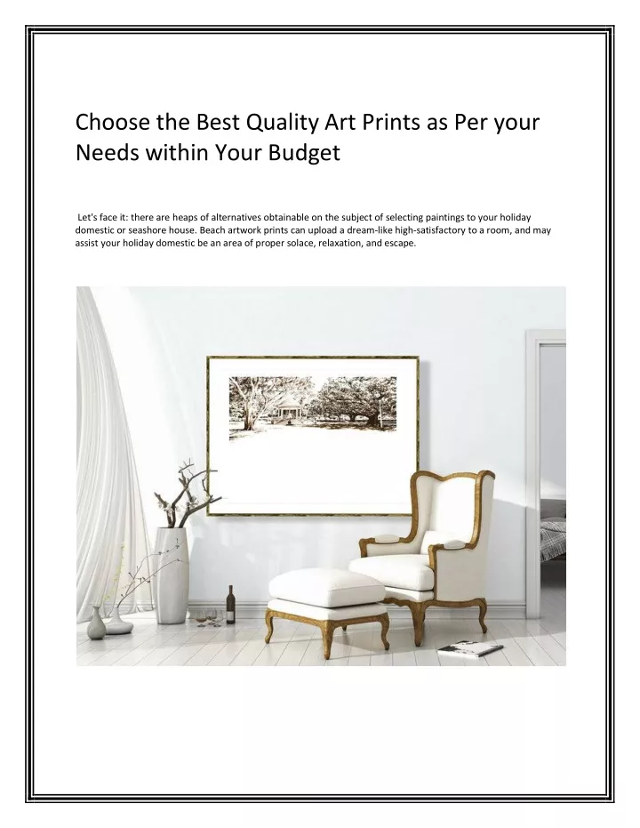 choose the best quality art prints as per your