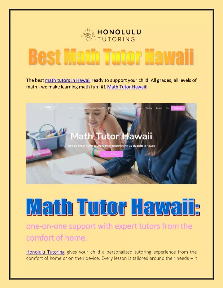 the best math tutors in hawaii ready to support