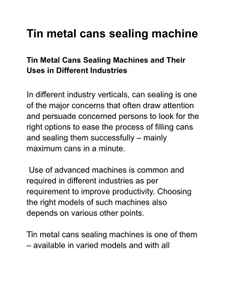 Tin metal cans sealing machine