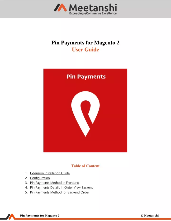 pin payments for magento 2 user guide