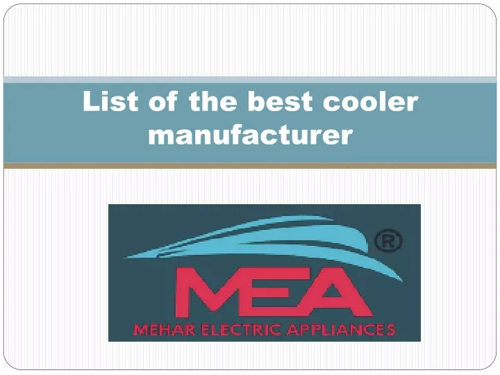 list of the best cooler manufacturer