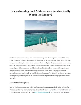 Is a Swimming Pool Maintenance Service Really Worth the Money-converted