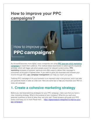 how to improve your ppc campaigns