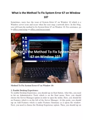 what is the method to fix system error