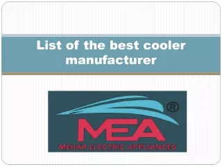 List of the best cooler manufacturer