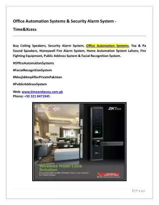 Office Automation Systems & Security Alarm System - Time&Xcess