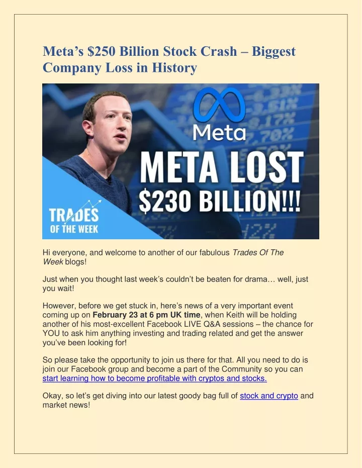 meta s 250 billion stock crash biggest company