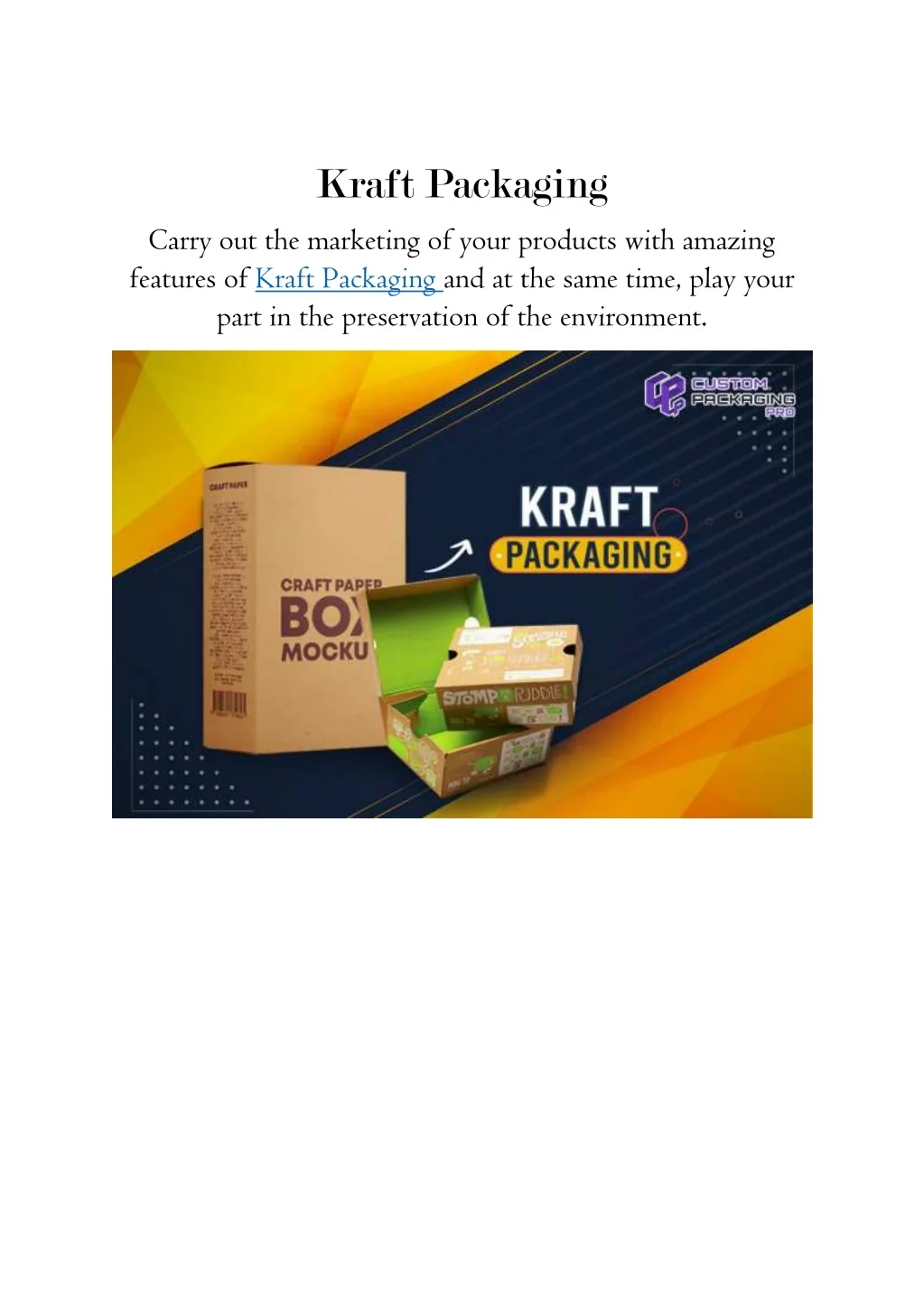 PPT - Kraft Packaging PowerPoint Presentation, free download - ID:11143504