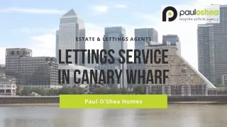 Lettings Service in Canary Wharf - Paul O'Shea Homes