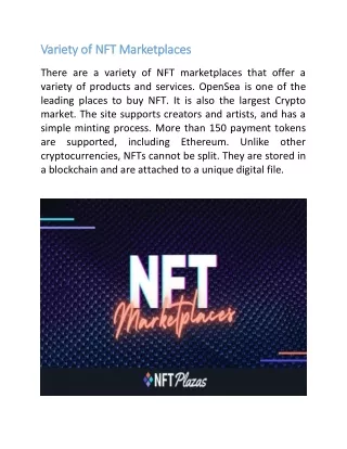 Variety of NFT Marketplaces