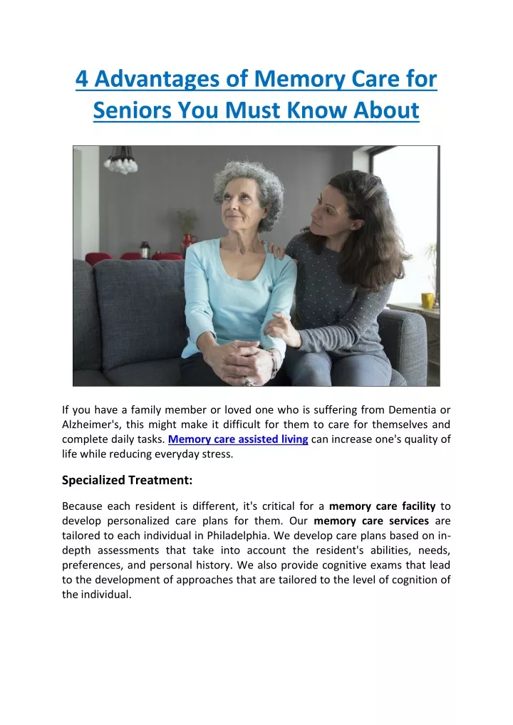 4 advantages of memory care for seniors you must