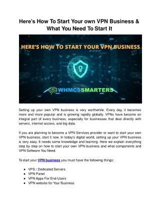 Here’s How To Start Your own VPN Business & What You Need To Start It
