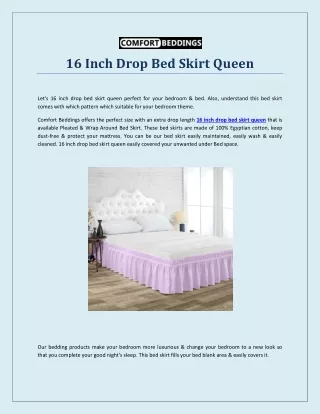 16 Inch Drop Bed Skirt Queen