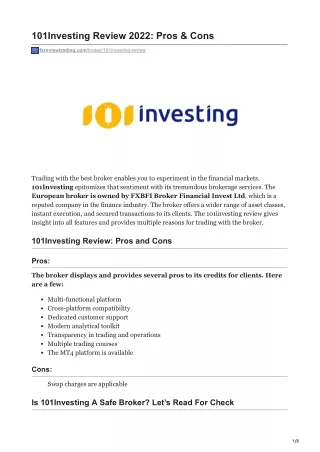 101investing review 2022 pros cons