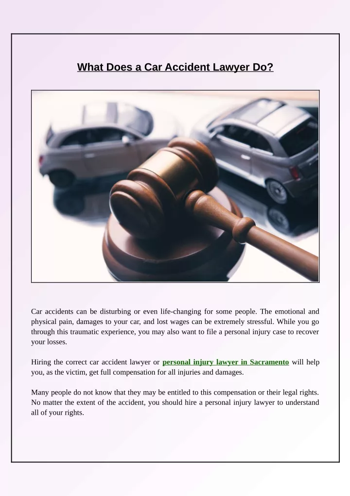 what does a car accident lawyer do