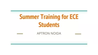 s ummer training for ece students