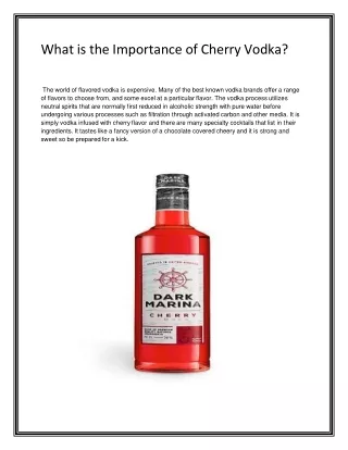 What is the Importance of Cherry Vodka (1)