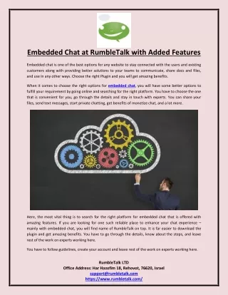 embedded chat at rumbletalk with added features