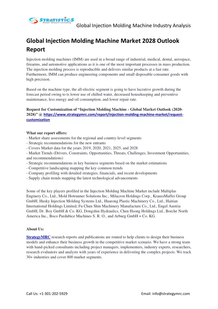 global injection molding machine industry analysis