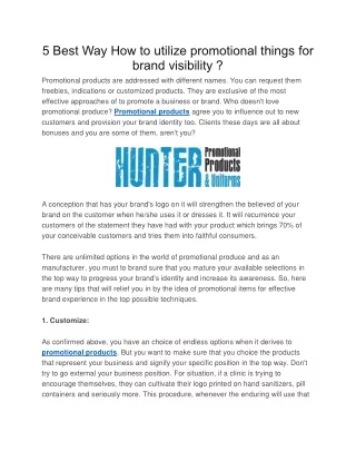 5 best way how to utilize promotional things