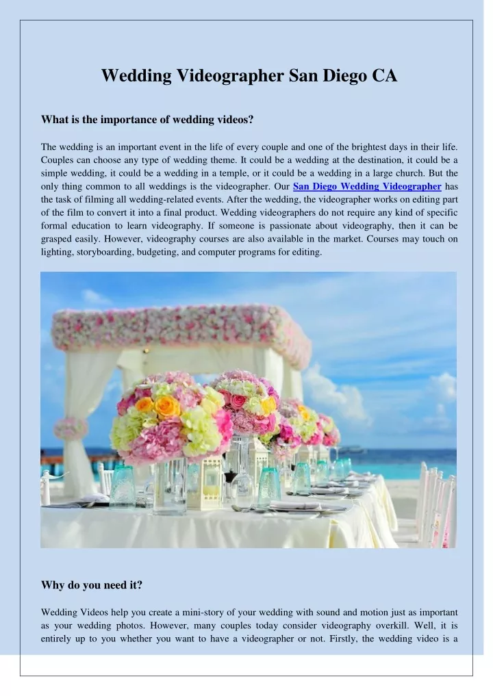 wedding videographer san diego ca what