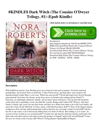 #KINDLE$ Dark Witch (The Cousins O'Dwyer Trilogy  #1) (Epub Kindle)