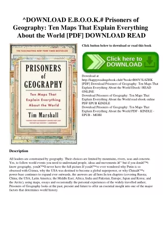 ^DOWNLOAD E.B.O.O.K.# Prisoners of Geography Ten Maps That Explain Everything About the World [PDF] DOWNLOAD READ