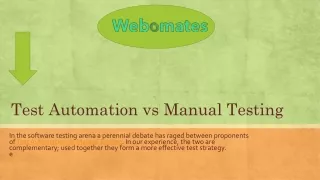 test automation vs manual testing