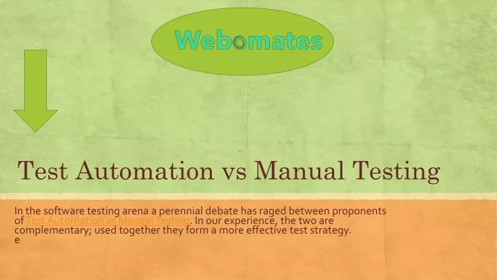 test automation vs manual testing