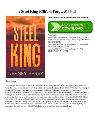 (B.O.O.K.$ Steel King (Clifton Forge  #1) Pdf