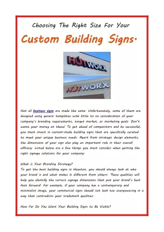 Choosing The Right Size For Your Custom Building Signs
