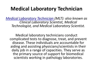 medical laboratory technician