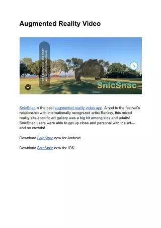 augmented reality video