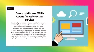 common mistakes while opting for web hosting services