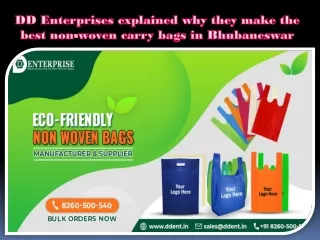 DD Enterprises explained why they make the best non-woven carry bags in Bhubaneswar