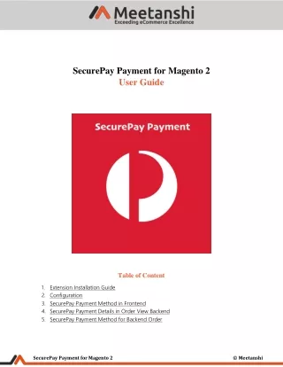 securepay payment for magento 2 user guide