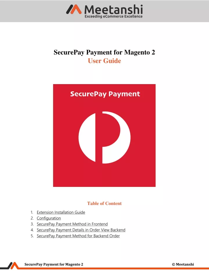 securepay payment for magento 2 user guide