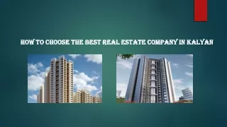 How To Choose The Best Real Estate Company In Kalyan