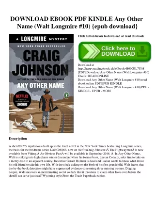 DOWNLOAD EBOOK PDF KINDLE Any Other Name (Walt Longmire #10) {epub download}