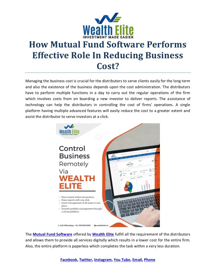 how mutual fund software performs effective role