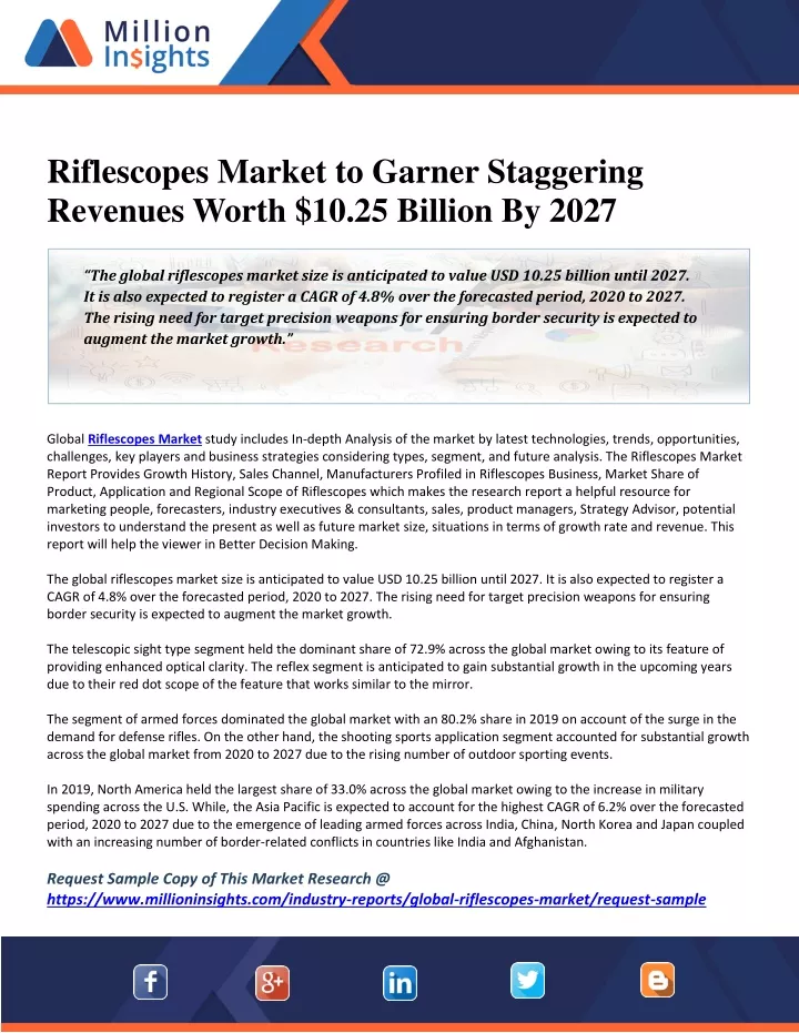 riflescopes market to garner staggering revenues