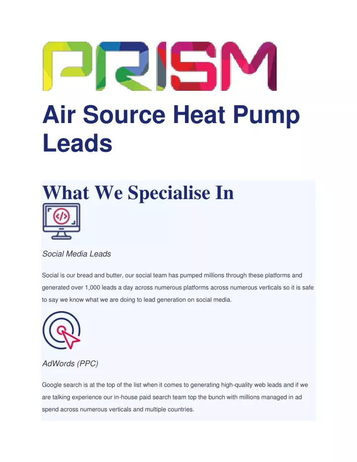 air source heat pump leads