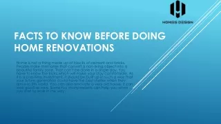 Facts to know before doing home renovations