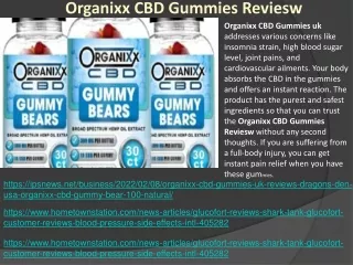 Organixx CBD Gummies uk