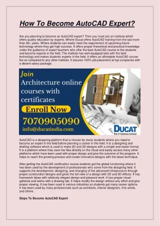 how to become autocad expert