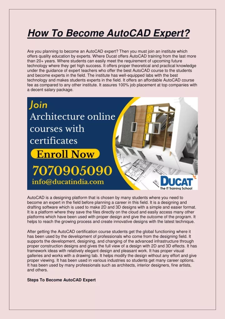 how to become autocad expert
