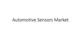 Automotive Sensors Market