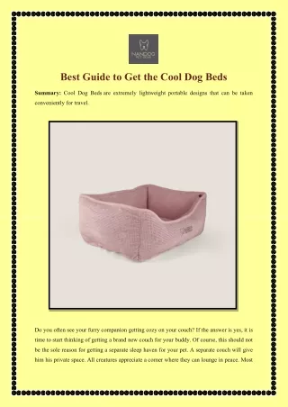 best guide to get the cool dog beds